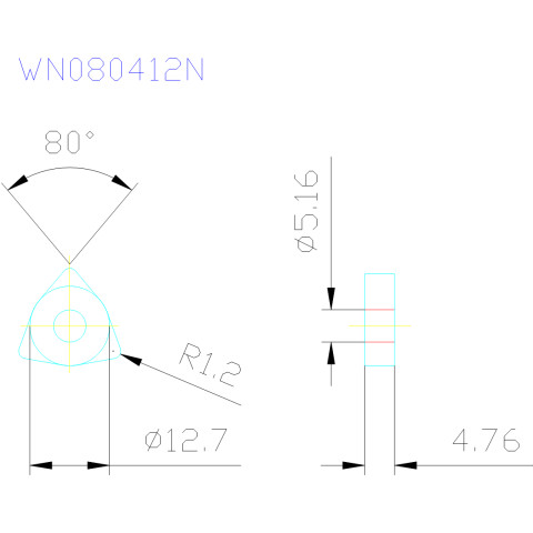 Твердосплавная токарная пластина WNMG 080412-MA VP15TF MITSUBISHI