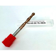 Spherical end mill R3*D6*35*75*2F HRC55
