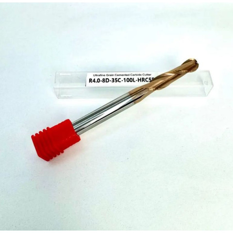 End milling cutter spherical R4*D8*35*100*2F HRC55