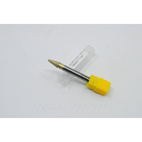 Фреза алмазная вакуумного напыления конусная D6*d2*l13*L60
